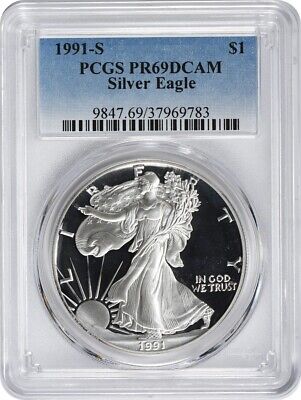 1991-S $1 American Silver Eagle PR69DCAM PCGS