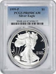1999-P $1 American Silver Eagle PR69DCAM PCGS