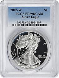 2002-W $1 American Silver Eagle PR69DCAM PCGS
