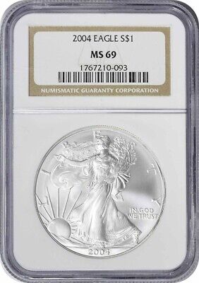 2004 $1 American Silver Eagle MS69 NGC
