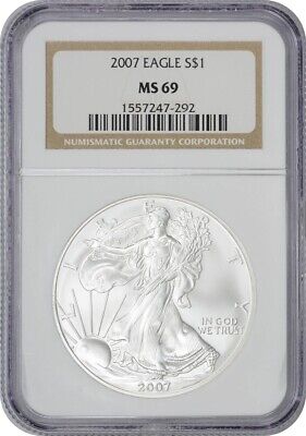 2007 $1 American Silver Eagle MS69 NGC