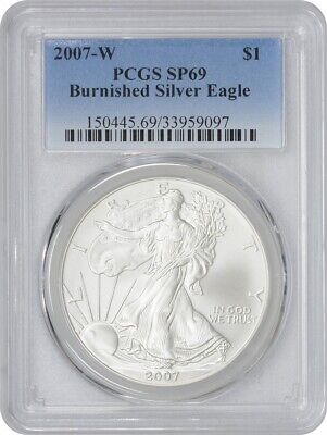 2007-W $1 American Silver Eagle Burnished SP69 PCGS
