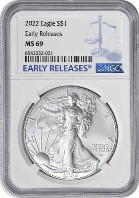 2022 $1 American Silver Eagle MS69 Early Releases NGC