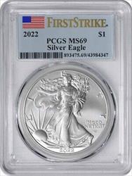2022 $1 American Silver Eagle MS69 First Strike PCGS