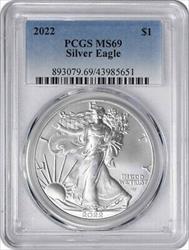 2022 $1 American Silver Eagle MS69 PCGS
