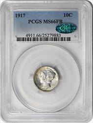 1917 Mercury Silver Dime MS66FB PCGS (CAC)