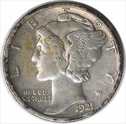 1921-D Mercury Silver Dime VF Uncertified #148