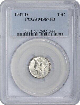1941-D Mercury Silver Dime MS67FB PCGS