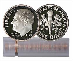 1993-S Proof Roosevelt Dime 50-Coin Roll Clad