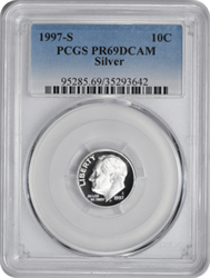1997-S Roosevelt Dime PR69DCAM Silver PCGS