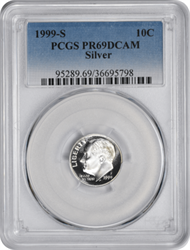 1999-S Roosevelt Dime PR69DCAM Silver PCGS