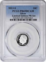 2013-S Roosevelt Dime PR69DCAM Limited Edition Silver Proof Set PCGS
