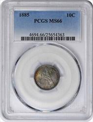 1885 Liberty Seated Silver Dime MS66 PCGS