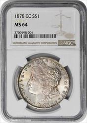1878-CC Morgan Silver Dollar MS64 NGC