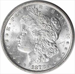 1878 Morgan Silver Dollar 7TF Reverse of 1878 MS63 Uncertified #250
