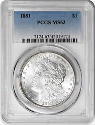 1881 Morgan Silver Dollar MS63 PCGS