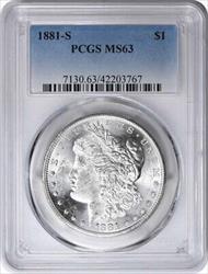1881-S Morgan Silver Dollar MS63 PCGS