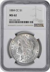 1884-CC Morgan Silver Dollar MS62 NGC
