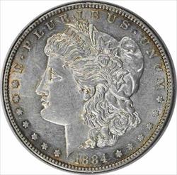 1884 VAM 5 Morgan Silver Dollar Doubled Ear AU58 Uncertified #216