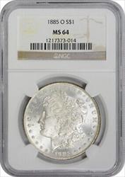 1885-O Morgan Silver Dollar MS64 NGC
