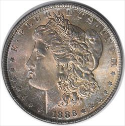 1886 Morgan Silver Dollar MS63 Toned Uncertified #224