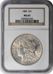 1886 Morgan Silver Dollar MS65 NGC