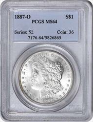 1887-O Morgan Silver Dollar MS64 PCGS