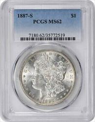 1887-S Morgan Silver Dollar MS62 PCGS
