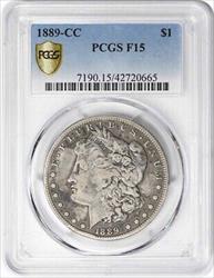 1889-CC Morgan Silver Dollar F15 PCGS