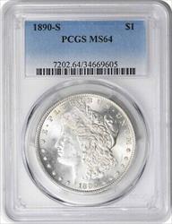 1890-S Morgan Silver Dollar MS64 PCGS