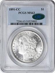 1891-CC Morgan Silver Dollar MS63 PCGS (CAC)