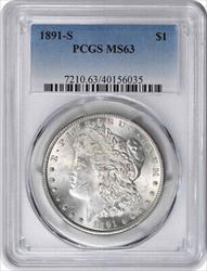 1891-S Morgan Silver Dollar MS63 PCGS
