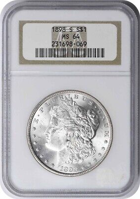 1898-S Morgan Silver Dollar MS64 NGC
