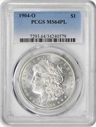 1904-O Morgan Silver Dollar MS64PL PCGS