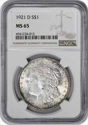 1921-D Morgan Silver Dollar MS65 NGC