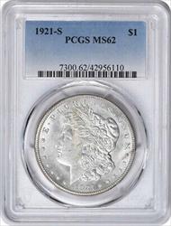 1921-S Morgan Silver Dollar MS62 PCGS