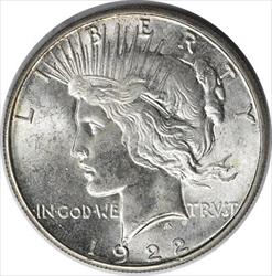1922-S Peace Silver Dollar MS63 Uncertified #130