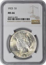 1923 Peace Silver Dollar MS66 NGC