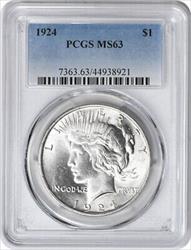 1924 Peace Silver Dollar MS63 PCGS