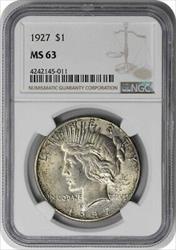 1927 Peace Silver Dollar MS63 NGC