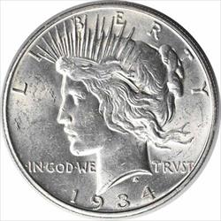 1934-D Peace Silver Dollar MS63 Uncertified #259