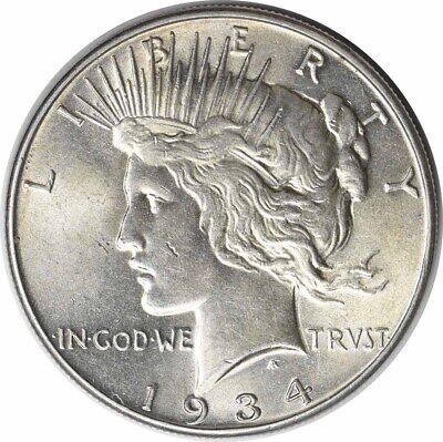1934 Peace Silver Dollar MS63 Uncertified #341