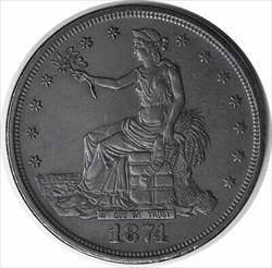 1874-CC Trade Silver Dollar AU58 Uncertified #1055