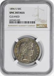 1896-S Barber Silver Half Dollar UNC Details (Cleaned) NGC
