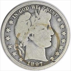 1897-O Barber Silver Half Dollar VG Uncertified #1216