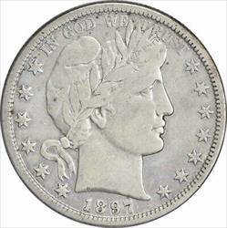 1897-S Barber Silver Half Dollar VF Uncertified #949