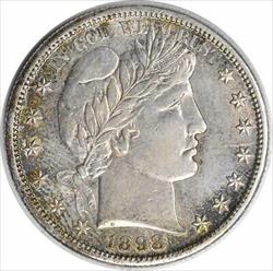 1898-S Barber Silver Half Dollar AU58 Uncertified #211
