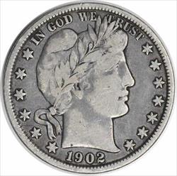 1902 Barber Silver Half Dollar VF Uncertified #1238