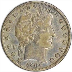 1904-S Barber Silver Half Dollar EF Uncertified #217