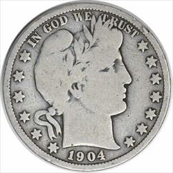 1904-S Barber Silver Half Dollar VG Uncertified #203